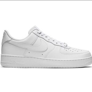 Nike Men’s Air Force 1 White Leather Sneakers Size 11.5
